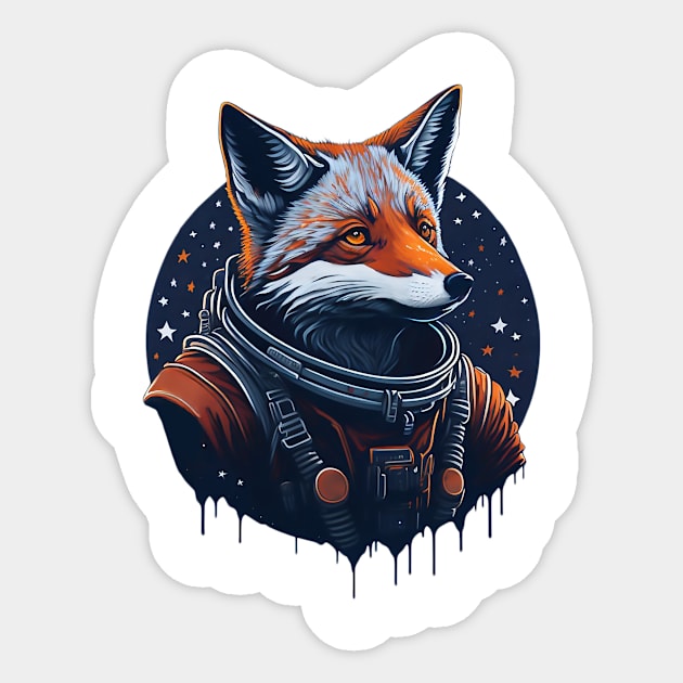 Astronaut Fox 01 Sticker by rafaelbranco